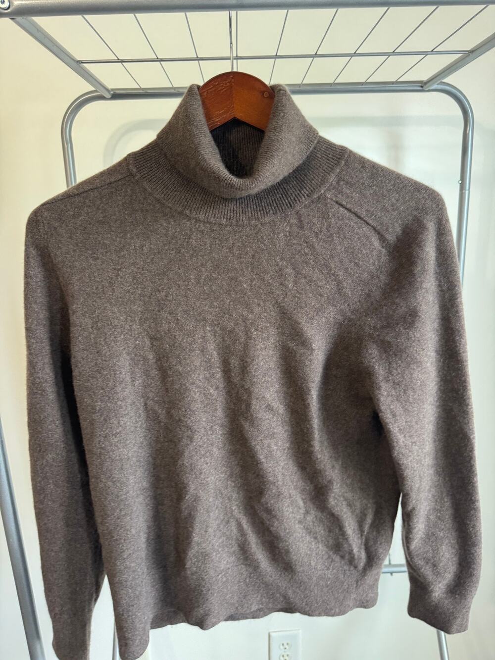 Quince Mongolian Cashmere Turtleneck Sweater Brown Size L